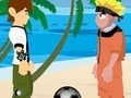 খেলা Naruto and Ben 10 play volleyball