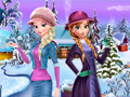 খেলা Elsa and Anna Winter Dress Up