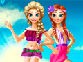 খেলা Elsa And Anna Summer Vacation