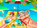 খেলা Elsa and Anna Beach Selfie