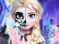 খেলা Elsa's Halloween Party Tattoo