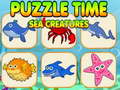 খেলা Puzzle Time Sea Creatures