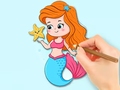 খেলা Coloring Book: Beautiful Mermaid Princess