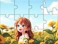 খেলা Jigsaw Puzzle: Sunflower Girl