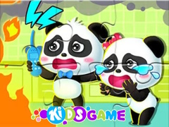 খেলা Jigsaw Puzzle: Baby Panda Firework