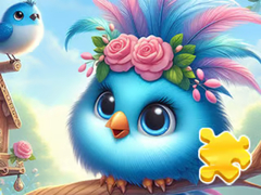 খেলা Jigsaw Puzzle: Cute Blue Bird