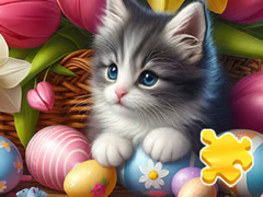 খেলা Jigsaw Puzzle: Easter Cat