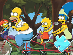 খেলা Jigsaw Puzzle: Simpson Family Riding