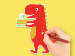 খেলা Coloring Book: Dinosaur Birthday