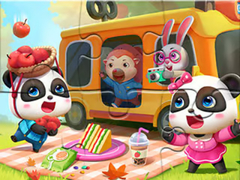 খেলা Jigsaw Puzzle: Little Panda Picnic