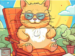 খেলা Jigsaw Puzzle: Enjoying Cat