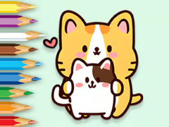 খেলা Coloring Book: Hugging Cat