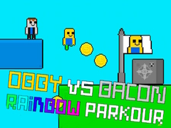 খেলা Obby vs Bacon Rainbow Parkour