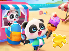 খেলা Jigsaw Puzzle: Baby Panda Ice Cream Car