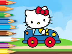 খেলা Coloring Book: Hello Kitty Driving Car