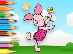 খেলা Coloring Book: Piglet Holds Toy Windmill
