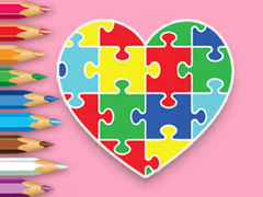 খেলা Coloring Book: Heart Jigsaw