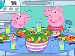 খেলা Jigsaw Puzzle: Peppa Dinner Time