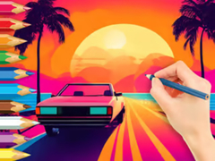খেলা Coloring Book: Sunset Driving