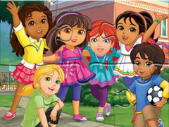 খেলা Jigsaw Puzzle: Dora Into City