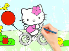 খেলা Coloring Book: Hello Kitty Cycling