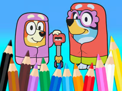 খেলা Coloring Book: Bluey Flossing Grannies