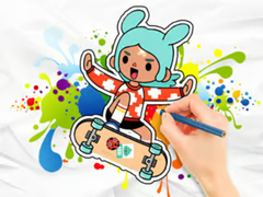 খেলা Coloring Book: Toca Boca Skateboard