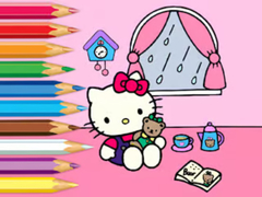 খেলা Coloring Book: Hello Kitty Rainy Day