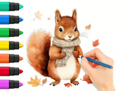 খেলা Coloring Book: Autumn Squirrel
