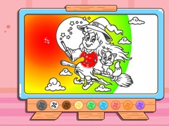 খেলা Coloring Book: Halloween Little Witch