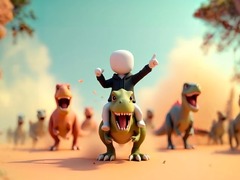 খেলা Stickman: Dinosaur arena