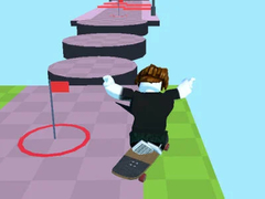 খেলা Obby: Skateboard Race