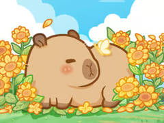 খেলা Jigsaw Puzzle: Capybara In Sunflowers