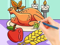 খেলা Coloring Book: Thanksgiving Turkey Meal