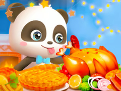 খেলা Jigsaw Puzzle: Little Panda Thanksgiving Feast