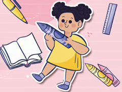 খেলা Kids Quiz: Stationery Story