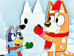 খেলা Jigsaw Puzzle: Bluey Christmas Snowman