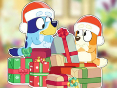 খেলা Jigsaw Puzzle: Bluey Christmas Unboxing
