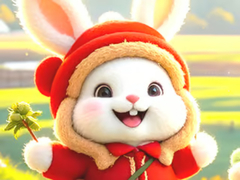 খেলা Jigsaw Puzzle: Hiking Bunny