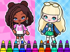 খেলা Coloring Book: Aha World Sporty Girl