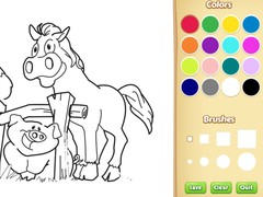 খেলা Farm Animals Coloring Book for Kids