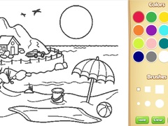 খেলা Beach Coloring Book For Kids