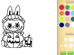 খেলা Halloween Labubu Coloring & Drawing Game