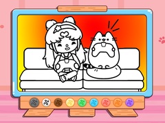 খেলা Coloring Book: Toca Life With Pusheen