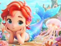 খেলা Jigsaw Puzzle: Chibi Mermaid Marshmallow Jellyfish