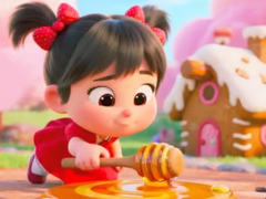 খেলা Jigsaw Puzzle: Honey Girl Candy House
