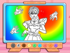 খেলা Coloring Book: Wednesday Addams Dancing