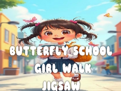 খেলা Butterfly School Girl Walk Jigsaw