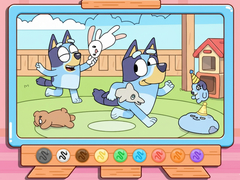 খেলা Coloring Book: Bluey & Bingo Chasing Play