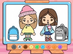 খেলা Coloring Book: Toca Boca Back To School